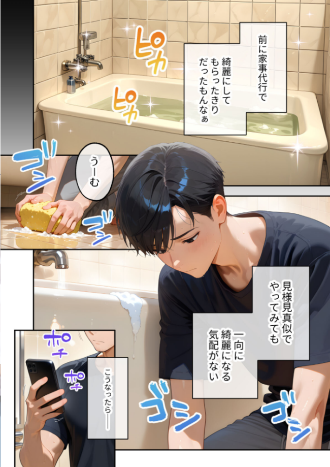 またもや家性婦の成瀬さんは竿のお掃除までしてくれる 〜ド変態お姉さんの発情水着プレイ〜 モザイク版  ラビットフット サンプル画像