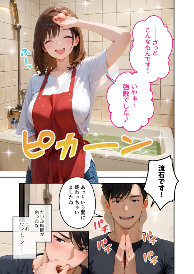 またもや家性婦の成瀬さんは竿のお掃除までしてくれる 〜ド変態お姉さんの発情水着プレイ〜 モザイク版  ラビットフット サンプル画像