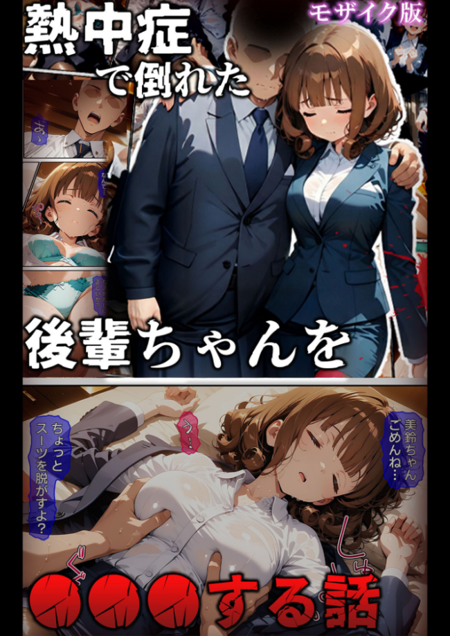 熱中症で倒れた後輩ちゃんを●●●する話 モザイク版  ばななメモリアル あいラビ サンプル画像