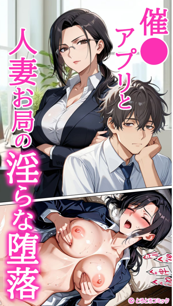 ●●アプリと人妻お局の淫らな堕落 〜社内一のエロい女を思いのままに〜 モザイク版 とろとろコミック あいラビ サンプル画像