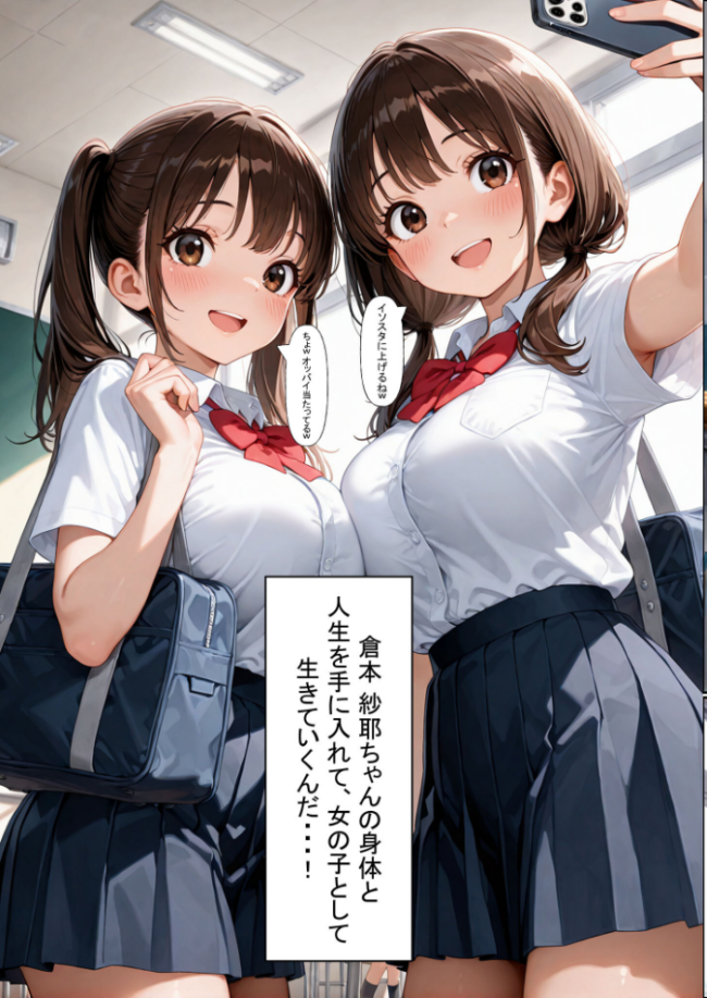 一方的な人生交換〜陰キャブサメンから クラス一の美●●に人生乗り換え〜 モザイク版  性転の空 あいラビ サンプル画像