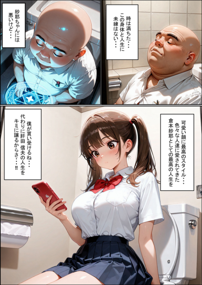 一方的な人生交換〜陰キャブサメンから クラス一の美●●に人生乗り換え〜 モザイク版  性転の空 あいラビ サンプル画像