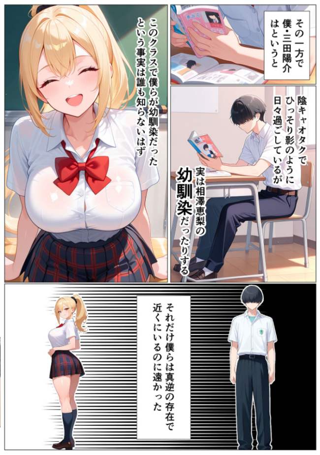 幼馴染の爆乳ギャルが陰キャオタクのデカチ●中毒になった話 モザイク版 かのん絵師 あいラビ サンプル画像
