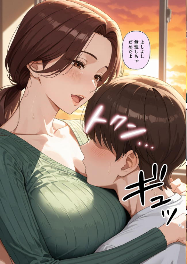 友達のお母さんが羨ましすぎて僕の週1お母さんになってもらって褐色乳首に甘えまくった話【単話】(1) モザイク版 エロ漫画 サンプル画像