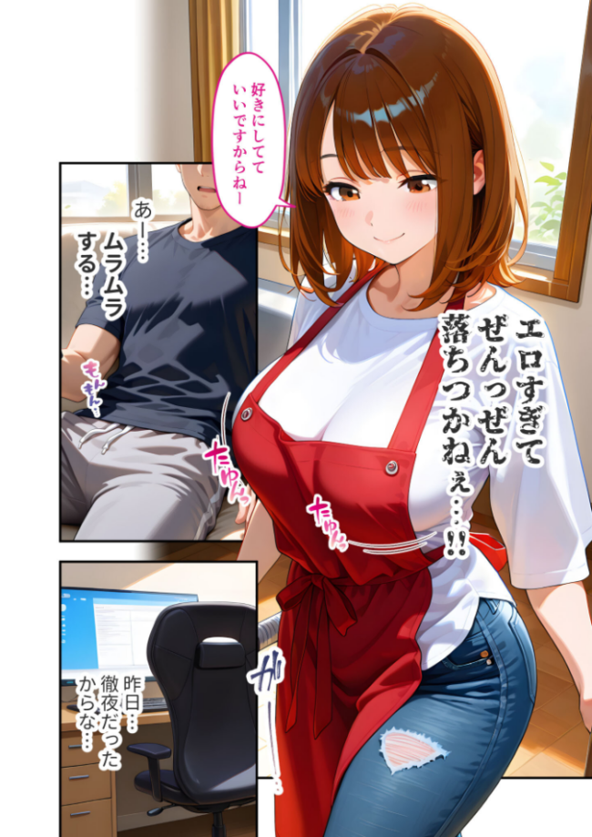 家性婦の御手洗さんは竿のお片付けまでしてくれる 〜爆乳・爆尻持ちのド変態シゴデキ美女〜 モザイク版　エロ漫画 サンプル画像