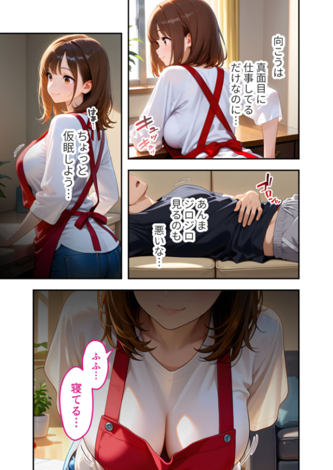 家性婦の御手洗さんは竿のお片付けまでしてくれる 〜爆乳・爆尻持ちのド変態シゴデキ美女〜 モザイク版　エロ漫画 サンプル画像